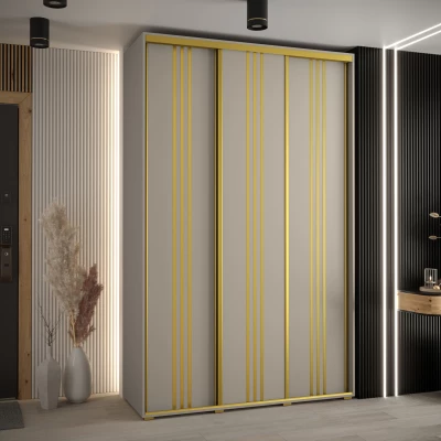 Šatní skříň INDIRA 6 - 160/60 cm, kašmír / zlatá