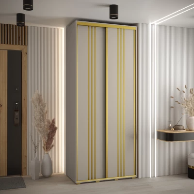 Šatní skříň INDIRA 6 - 100/60 cm, kašmír / zlatá