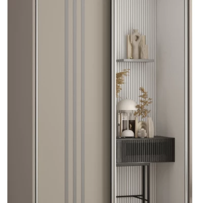 Šatní skříň INDIRA 7 - 100/60 cm, kašmír / stříbrná