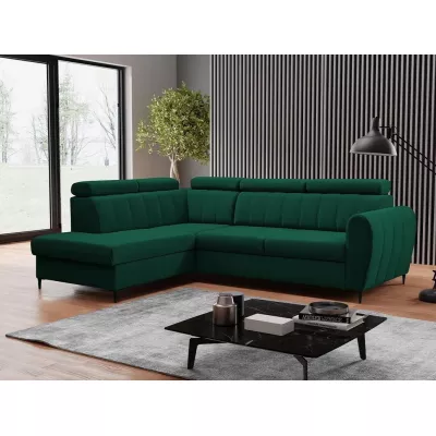 Rozkládací sedačka s úložným prostorem LAKEWAY L - zelená, levý roh