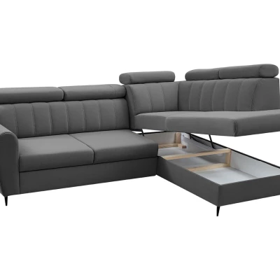 Rozkládací sedačka s úložným prostorem LAKEWAY L - zelená, levý roh