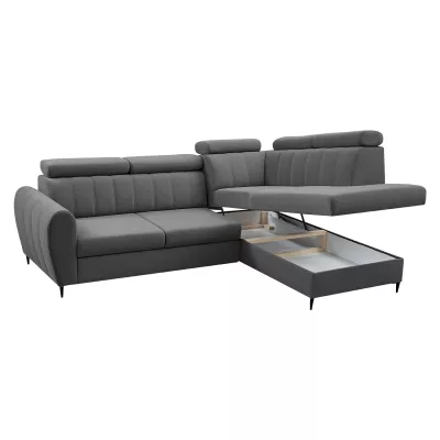 Rozkládací sedačka s úložným prostorem LAKEWAY L - zelená, levý roh