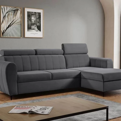 Rohová sedačka s úložným prostorem LAKEWAY MINI - šedá, pravý roh