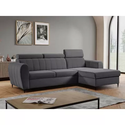 Rohová sedačka s úložným prostorem LAKEWAY MINI - šedá, pravý roh