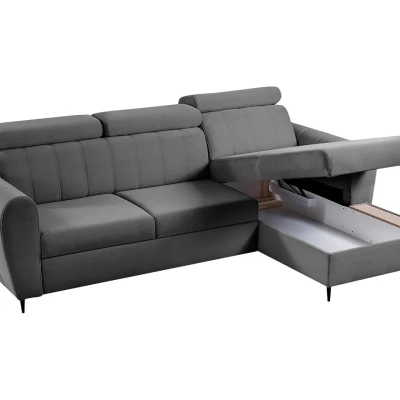 Rohová sedačka s úložným prostorem LAKEWAY MINI - hořčicová, pravý roh