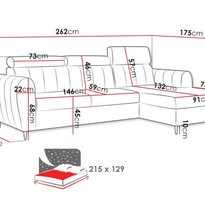 Rohová sedačka s úložným prostorem LAKEWAY MINI - hořčicová, levý roh