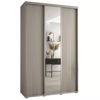 Šatní skříň INDIRA 7 - 150/60 cm, kašmír / stříbrná