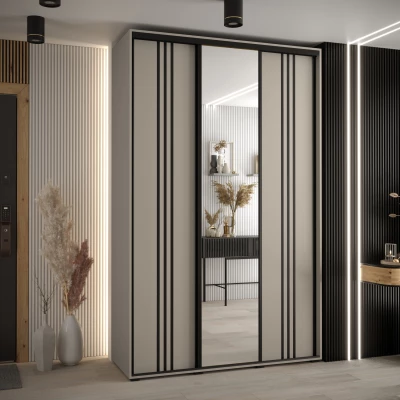 Šatní skříň INDIRA 7 - 160/60 cm, kašmír / černá