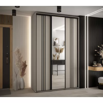 Šatní skříň INDIRA 7 - 160/60 cm, kašmír / černá