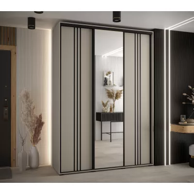 Šatní skříň INDIRA 7 - 170/60 cm, kašmír / černá