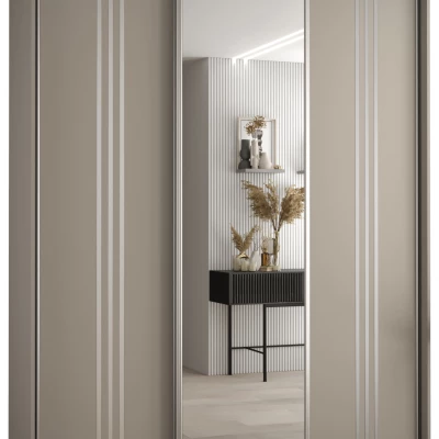 Šatní skříň INDIRA 7 - 190/60 cm, kašmír / stříbrná