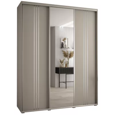 Šatní skříň INDIRA 7 - 190/60 cm, kašmír / stříbrná