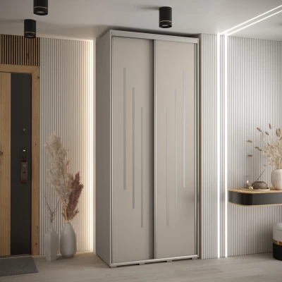 Šatní skříň INDIRA 8 - 110/60 cm, kašmír / stříbrná