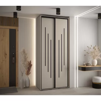 Šatní skříň INDIRA 8 - 120/60 cm, kašmír / černá