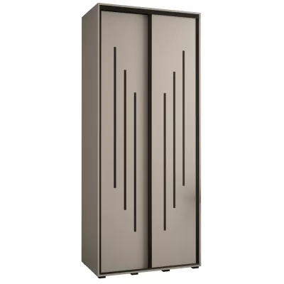 Šatní skříň INDIRA 8 - 120/60 cm, kašmír / černá