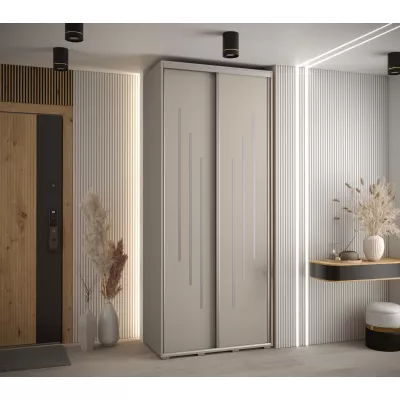 Šatní skříň INDIRA 8 - 120/60 cm, kašmír / stříbrná