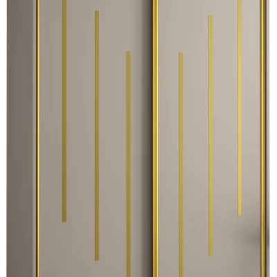 Šatní skříň INDIRA 8 - 130/60 cm, kašmír / zlatá