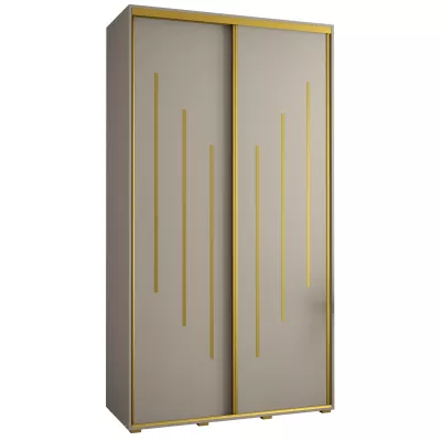 Šatní skříň INDIRA 8 - 130/60 cm, kašmír / zlatá