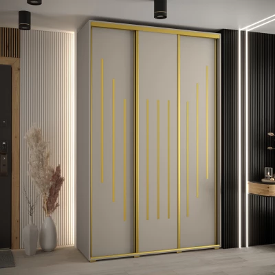 Šatní skříň INDIRA 8 - 150/60 cm, kašmír / zlatá