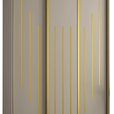 Šatní skříň INDIRA 8 - 150/60 cm, kašmír / zlatá