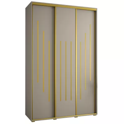 Šatní skříň INDIRA 8 - 150/60 cm, kašmír / zlatá