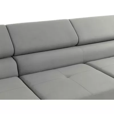 Rohová sedačka na každodenní spaní LABUS MINI - bílá ekokůže / šedá, pravý roh