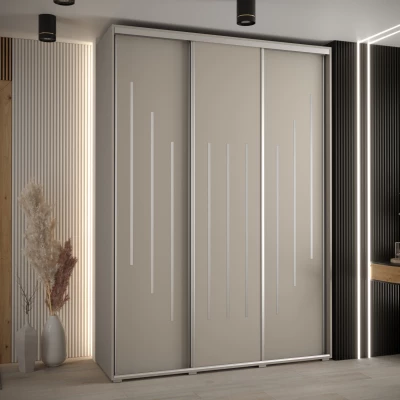 Šatní skříň INDIRA 8 - 170/60 cm, kašmír / stříbrná