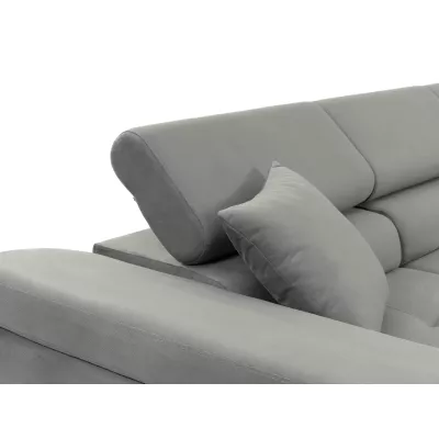 Rohová sedačka na každodenní spaní LABUS MINI - černá ekokůže / šedá, levý roh