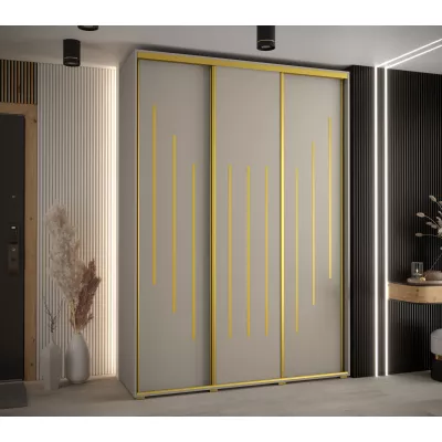 Šatní skříň INDIRA 8 - 170/60 cm, kašmír / zlatá