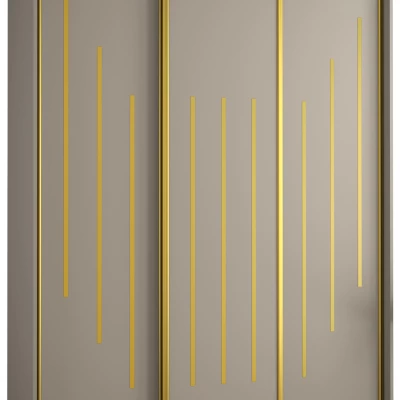 Šatní skříň INDIRA 8 - 180/60 cm, kašmír / zlatá