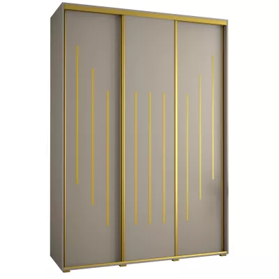 Šatní skříň INDIRA 8 - 180/60 cm, kašmír / zlatá