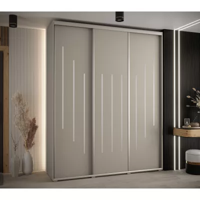 Šatní skříň INDIRA 8 - 190/60 cm, kašmír / stříbrná