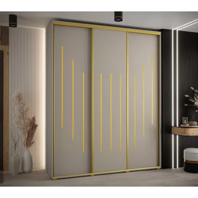 Šatní skříň INDIRA 8 - 190/60 cm, kašmír / zlatá
