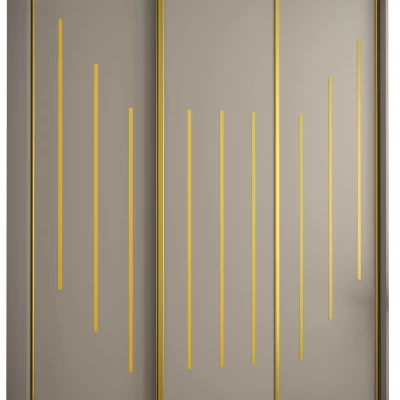 Šatní skříň INDIRA 8 - 190/60 cm, kašmír / zlatá