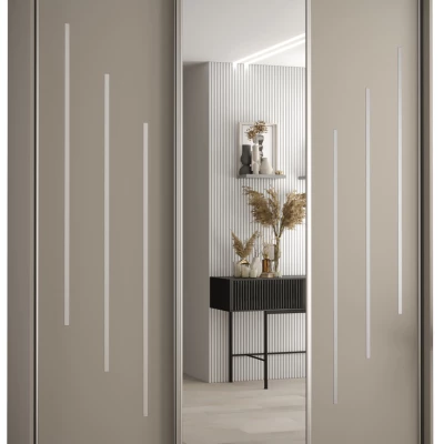 Šatní skříň INDIRA 9 - 200/60 cm, kašmír / stříbrná