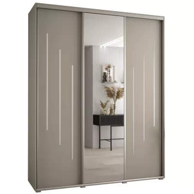 Šatní skříň INDIRA 9 - 200/60 cm, kašmír / stříbrná