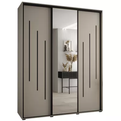 Šatní skříň INDIRA 9 - 190/60 cm, kašmír / černá