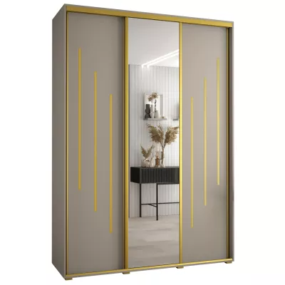 Šatní skříň INDIRA 9 - 180/60 cm, kašmír / zlatá