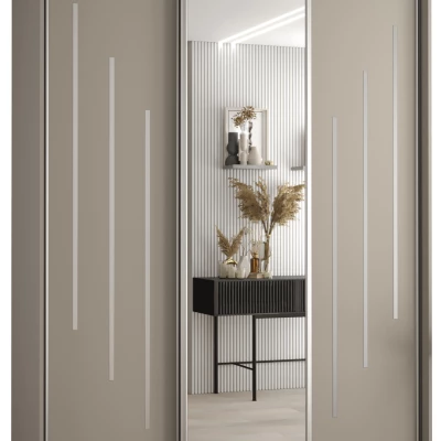 Šatní skříň INDIRA 9 - 170/60 cm, kašmír / stříbrná