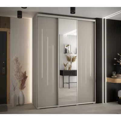 Šatní skříň INDIRA 9 - 170/60 cm, kašmír / stříbrná