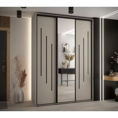 Šatní skříň INDIRA 9 - 170/60 cm, kašmír / černá