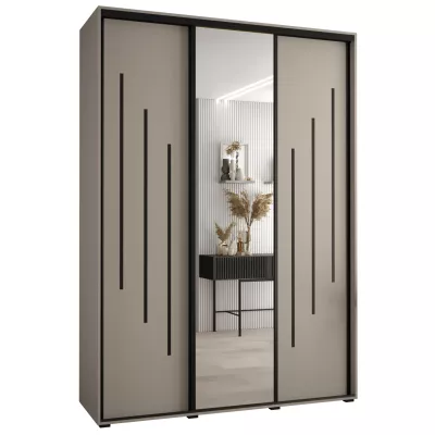 Šatní skříň INDIRA 9 - 170/60 cm, kašmír / černá