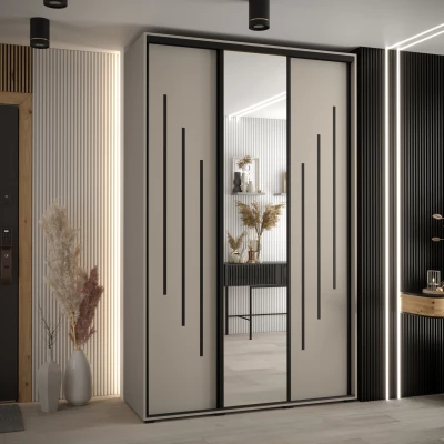 Šatní skříň INDIRA 9 - 160/60 cm, kašmír / černá