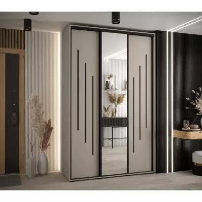 Šatní skříň INDIRA 9 - 160/60 cm, kašmír / černá