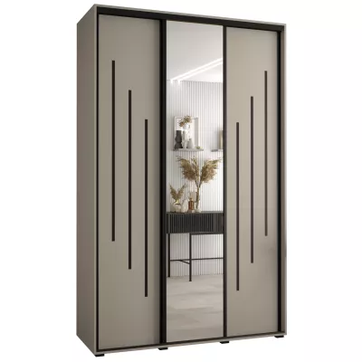 Šatní skříň INDIRA 9 - 160/60 cm, kašmír / černá