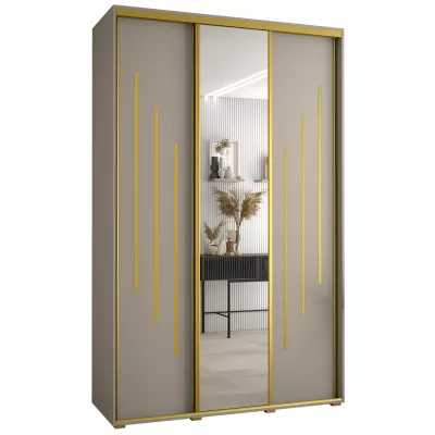 Šatní skříň INDIRA 9 - 150/60 cm, kašmír / zlatá