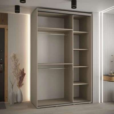 Šatní skříň INDIRA 9 - 150/60 cm, kašmír / černá