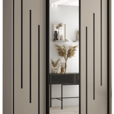 Šatní skříň INDIRA 9 - 150/60 cm, kašmír / černá