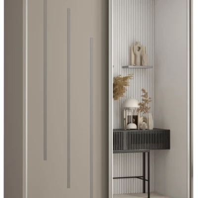 Šatní skříň INDIRA 9 - 140/60 cm, kašmír / stříbrná