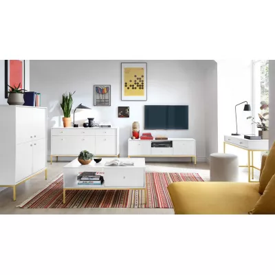 Nábytek do obývacího pokoje PANRUP 2 - bílá / zlatá